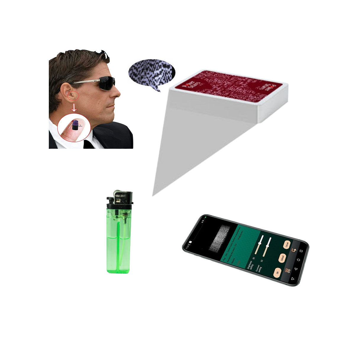 Poker Card Scanner Cigarette Lighter Camera for Card Analyzer Poker