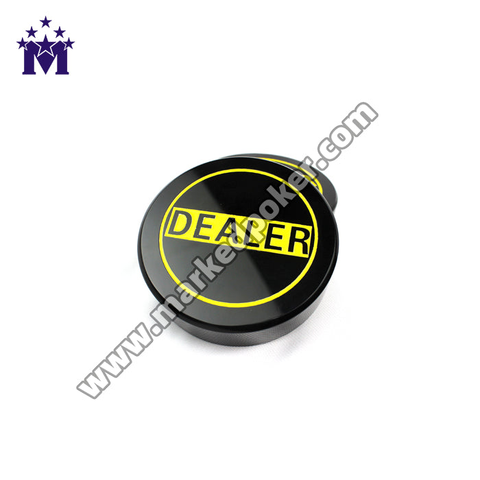 Black And Yellow Double-Sided Engraving Texas Hold'em Poker Table Game Accessories Button