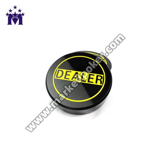 Black And Yellow Double-Sided Engraving Texas Hold'em Poker Table Game Accessories Button