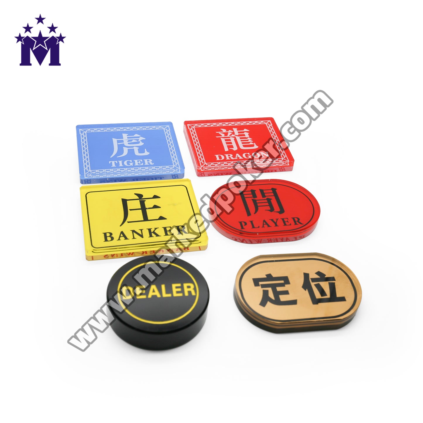 Black And Yellow Double-Sided Engraving Texas Hold'em Poker Table Game Accessories Button