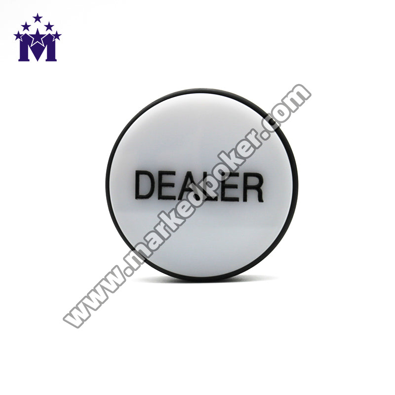 Black And White Double-Sided Engraving Custom Acrylic Round Texas Hold'em Table Game Dealer Button