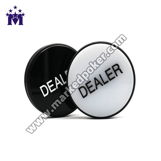 Black And White Double-Sided Engraving Custom Acrylic Round Texas Hold'em Table Game Dealer Button