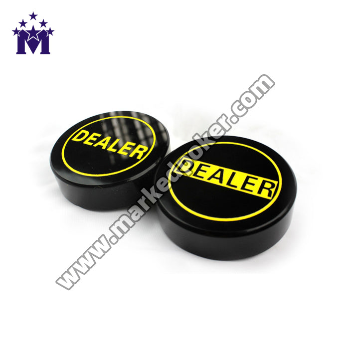 Black And Yellow Double-Sided Engraving Texas Hold'em Poker Table Game Accessories Button