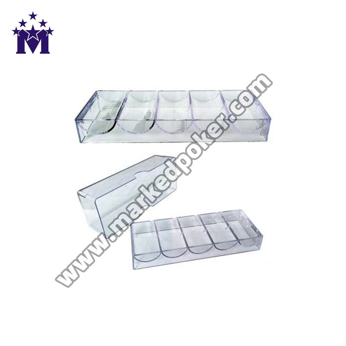 Poker Chip Tray Cash Players Chip Racks - Clear Acrylic Tray With Poker Knights Chips 100 Pack Poker Chip Holder