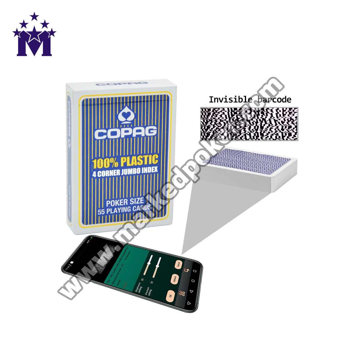 Copag 4 Corner Barcode Marked Cards For Poker Cheating Equipment