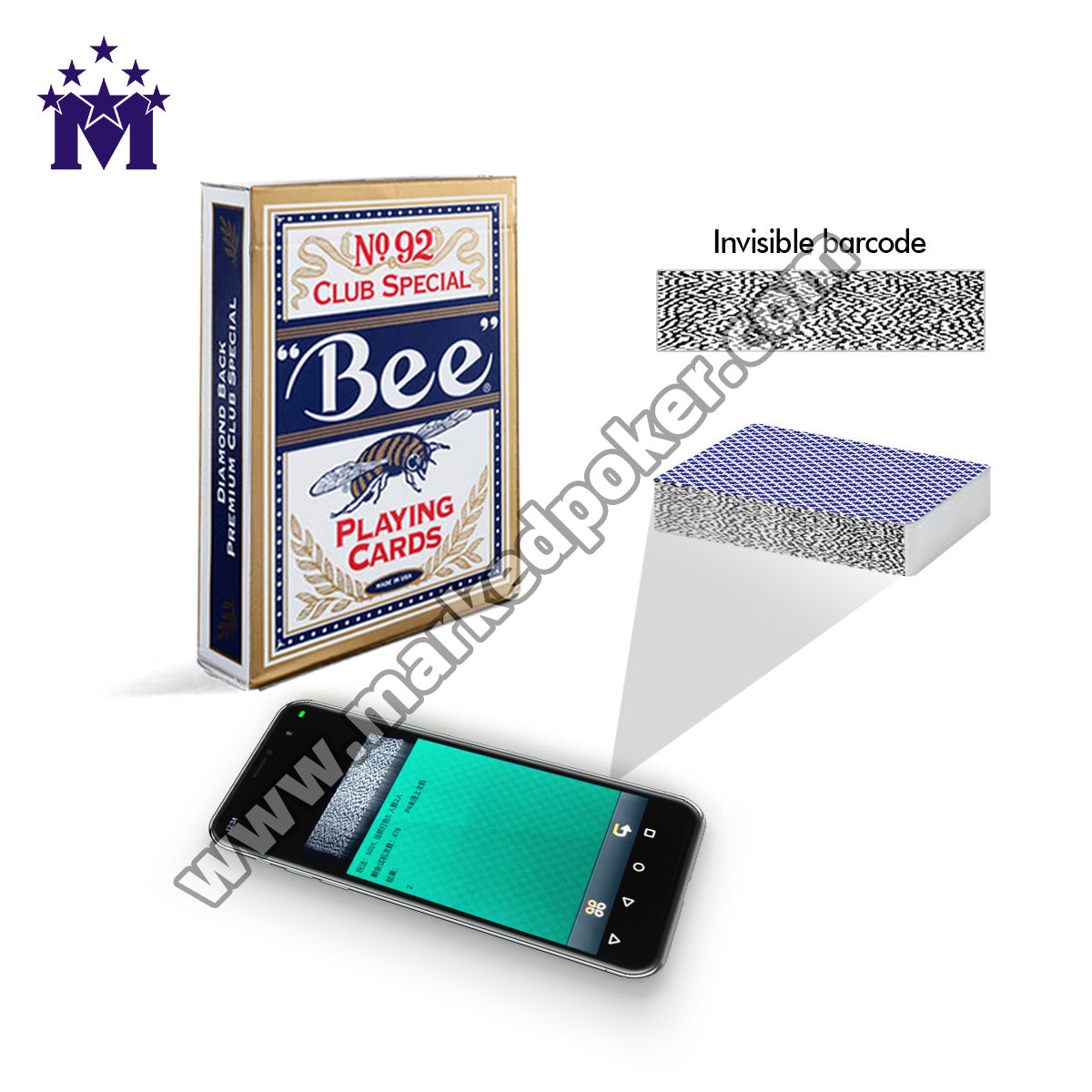 Makers Bee No.92 Barcode Marked playing Cards