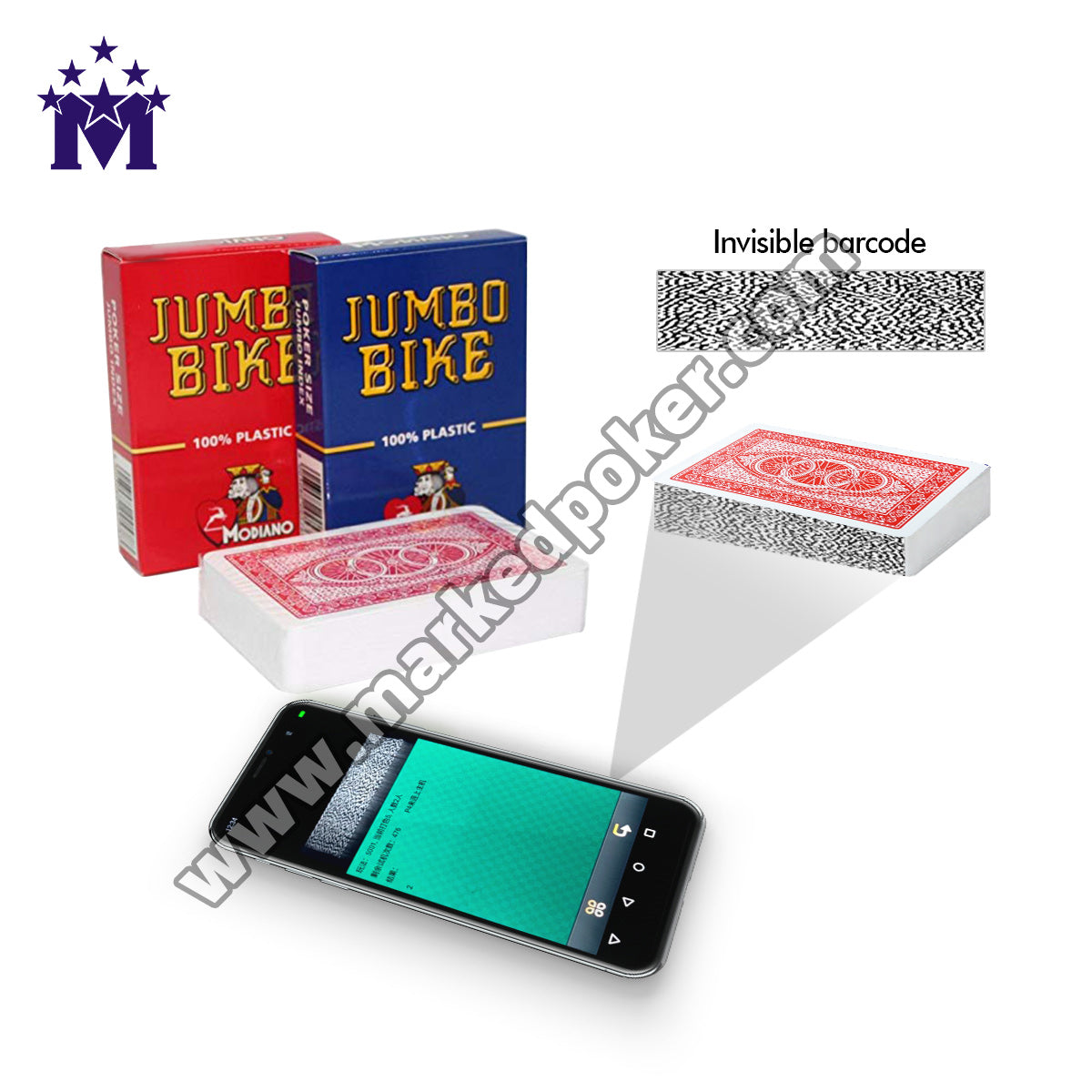 Modiano Jumbo Bike Barcode Marked Playing Cards