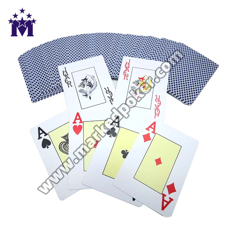 YM-PC04 Texas Holdem Advanced Club Custom Frosted Waterproof Plastic Poker Solitaire Red Blue