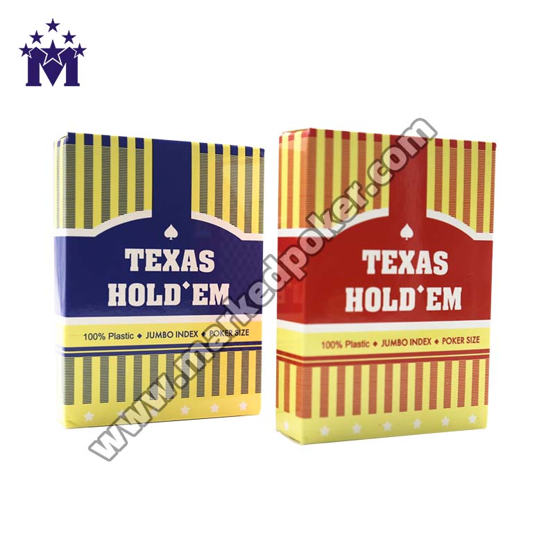 YM-PC04 Texas Holdem Advanced Club Custom Frosted Waterproof Plastic Poker Solitaire Red Blue