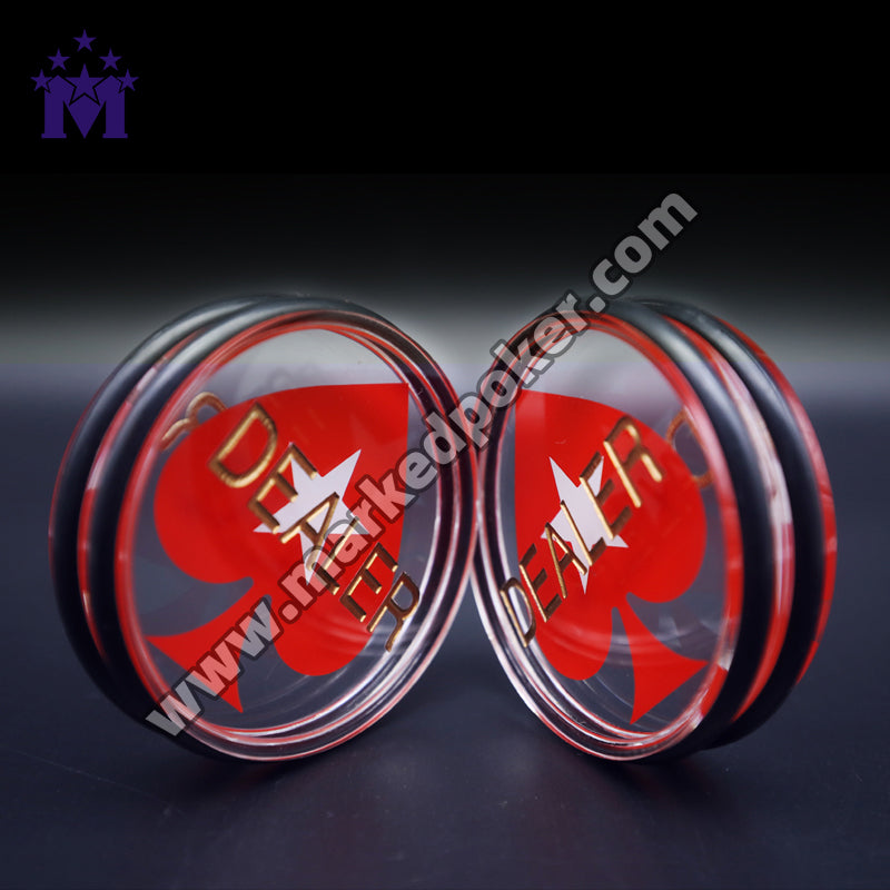 Dedicated Custom Carved Transparent Dealer Button For Poker Club Texas Game Tables