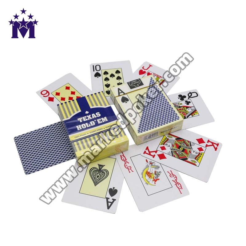 YM-PC04 Texas Holdem Advanced Club Custom Frosted Waterproof Plastic Poker Solitaire Red Blue